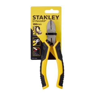 Stanley Dynagrip 150mm oldalcsípő fogó, sárga/fekete. Robusztus fogó sokoldalú vágási feladatokhoz.