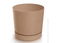 Tubo Eco Wood cserép 18 cm bézs