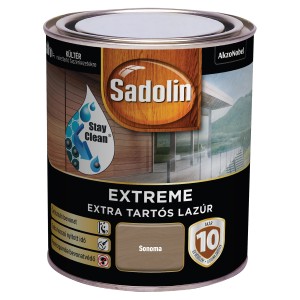 Sadolin Extreme falazúr doboz, Sonoma szín, a hosszantartó védelemért és tisztaságért.