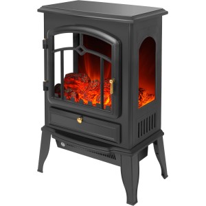 Fekete El Fuego Como elektromos kandalló fűtéssel és láng effektussal.