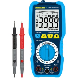 Pancontrol digitális multiméter mérővezetékekkel, True RMS, 600 V CAT lll, manuális tartományválasztás.