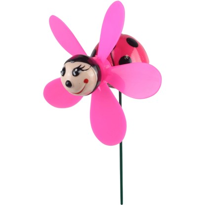Katicabogár földbe szúrható dísz szélkerékkel 49 cm