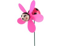 Katicabogár földbe szúrható dísz szélkerékkel 49 cm