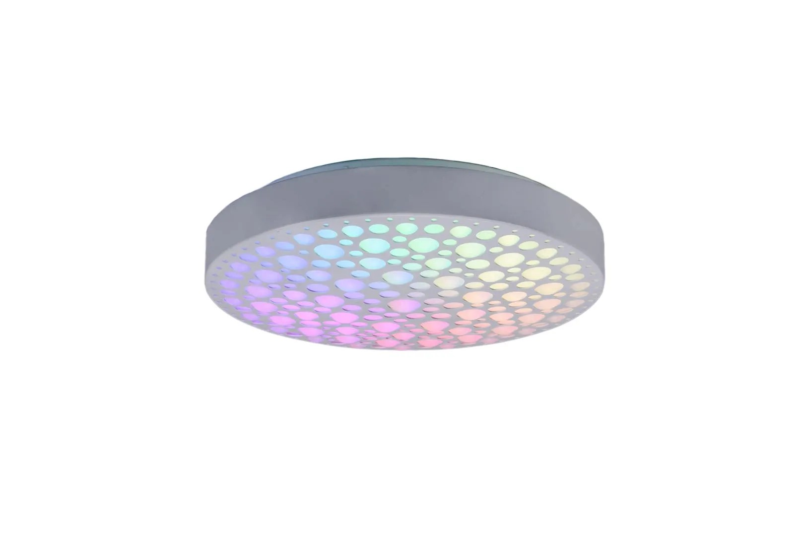 Reality, Ceiling lamp, Chizu incl. 1 x LED, SMD 22.0 Watt, 2700-6000K, 2500 Lm. Plastic, White, Body: Plastic, Matt Black :40.5 cm, H:9 cm