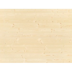 Lucfenyő természetes fa panel, háromrétegű, 250x205x2,7 cm, világos fa erezet.