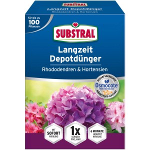 Substral tartós hatású műtrágya rododendronokhoz és hortenziákhoz, 1,5 kg-os kiszerelés.