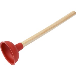 Piros duguláselhárító (Classic) fa nyéllel, 110 mm átmérőjű.