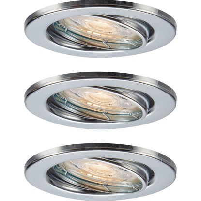 Süllyesztett LED lámpa 86R fém krómszínű 3 darabos készlet EEK: E