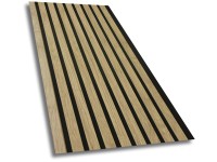 Akusztikus dekoratív panel tölgy újrahasznosított fekete filc hátlapon 300 mm Akusztikus dekoratív panel tölgy újrahasznosított fekete filc hátlapon 300 mm