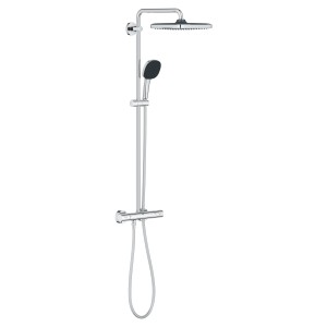 Grohe Vitalio Comfort 250 zuhanyszett fej- és kézizuhannyal, termosztáttal és zuhanyrúddal, króm.