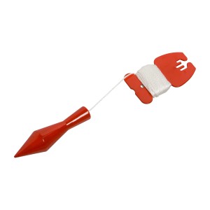 LUX Classic függőón piros testtel és fehér zsinórral, piros tartón.