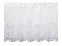 Vitrázsfüggöny BC100 60 cm magas fehér virágos méteráru