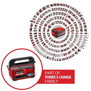 Einhell Power X-Change Hybrid kompresszor Pressito 18/25 Hybrid akkumulátorral és tartozékokkal.
