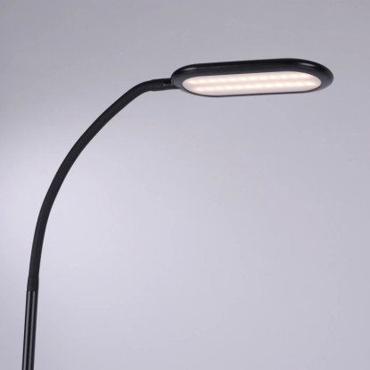 Modern, fekete LED állólámpa Kelly, ideális olvasólámpaként. Magasság 175 cm.