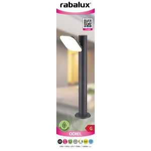 Modern, fekete Rabalux Odiel LED design állólámpa kültéri használatra.