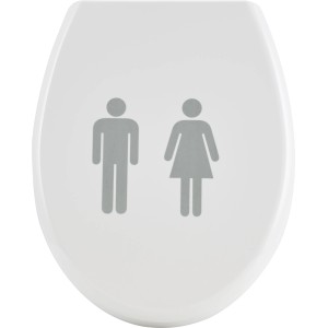 Fehér baliv Balta II WC-ülőke unisex szimbólumokkal és lassú záródással.
