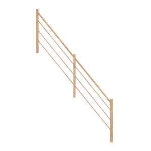 StarWood fa design korlát tölgy, balos kivitel, három keresztirányú fa rúddal.