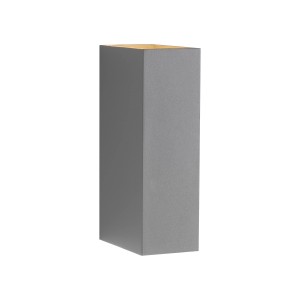 Szürke Paul Neuhaus LED fali lámpa Block kültéri használatra, 16x8x5cm.