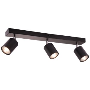 Fekete, 3 ágú Brilliant Taio LED mennyezeti spotlámpa, 52,5 cm széles.