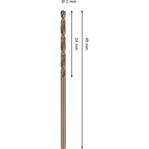 Bosch Pro Stainless Steel csigafúró, 2 mm, fémmegmunkáláshoz.