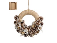 Mica Decorations Declan koszorú 9 cm x 34 cm átmérő fehér