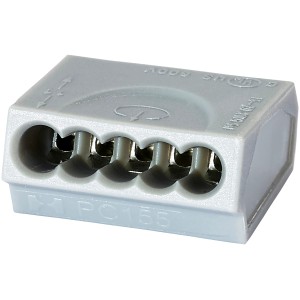 5 pólusú rugós kötőelem vezetékekhez 1,5 mm²-ig, 10 db