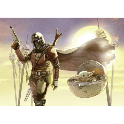 Komar nemszőtt fotótapéta Star Wars The Mandalorian And Grogu Mission többszínű
