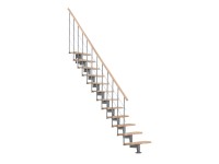 Minka helytakarékos lépcső Style bükk szürke áthidalható magasság max. 304 cm