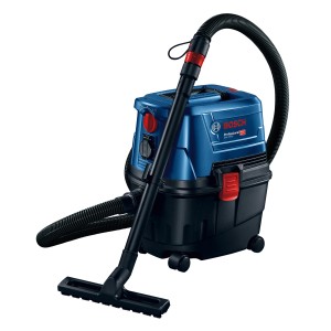 Kék és fekete Bosch Professional GAS 15 PS nedves/száraz porszívó.