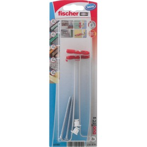 Fischer DuoTec S billenő dübel, 2 darab, a biztonságos rögzítéshez üregekben.