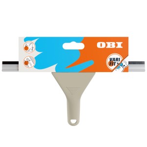 OBI Varifit ablaktisztító greige színben gumilappal és alumínium sínnel a csíkmentes üvegtisztításért.