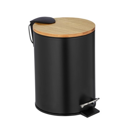 WENKO Tortona pedálos szemetes Easy-Close leeresztő automatikával fekete matt