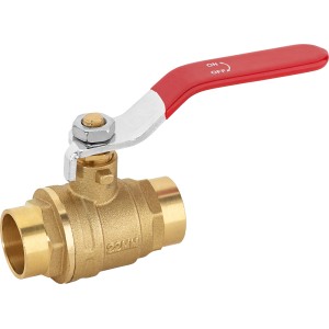 22 mm-es sárgaréz gömbcsap piros karral fűtéshez.