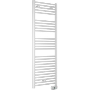 Sanotechnik elektromos fürdőszobai radiátor, fehér, 1375x480mm, törölközőkhöz és köntösökhöz.