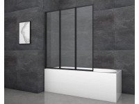 Aurlane Black Star kádparaván 125 cm x 143 cm matt fekete 3 szárnyú