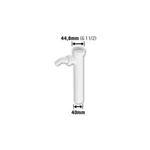 Fehér állítható cső G 1 1/2 (44,8 mm) szifonhosszabbításhoz.