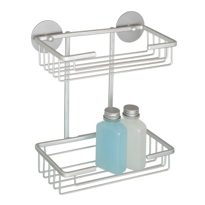 Wenko Turbo-Loc falipolc, alumínium, nyitott, fúrás nélkül rögzíthető