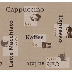 d-c-fix Cappuccino Caramel asztalterítő, kávé mintával, méteráru.