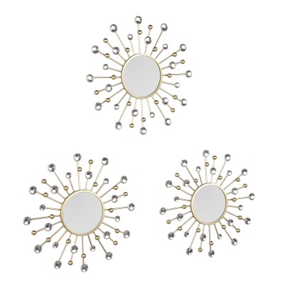 MM Melle fali tükör kerek hármas szett 3 cm x 25,5 cm arany arany