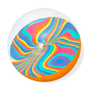 Bestway Tie-Dye Twist vízilabda, 46 cm, színes mintával és narancssárga szegéllyel.