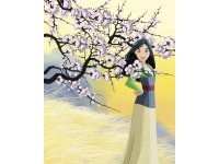 Komar nemszőtt fotótapéta Disney Mulan Cherry Blossoms színes