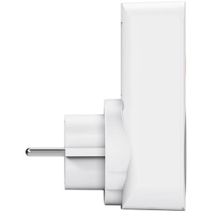 Fehér Hama WLAN aljzat USB portokkal, oldalnézet.