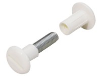 Acél összekötőcsavar 29 mm - 40 mm hüvellyel műanyag fehér 10 db Acél összekötőcsavar 29 mm - 40 mm hüvellyel műanyag fehér 10 db