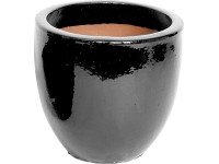 Glazed Egg Pot mázas kaspó D30H26 Fekete
