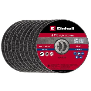 Einhell vékony vágókorong készlet, 125x1 mm, 10 darab, sarokcsiszolókhoz.