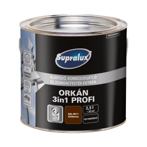 Supralux Orkán 3in1 Profi rozsdavédő festék doboz, dió barna, 2,5L.