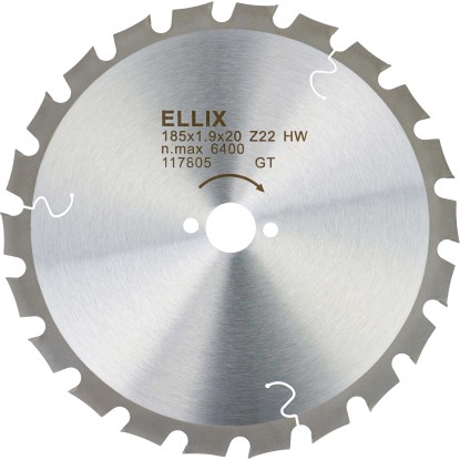 Keményfém körfűrészlap fához  átmérő: 185 mm  22 fog