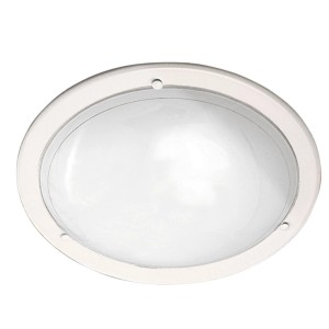 Fehér, kerek mennyezeti lámpa beltéri használatra.
