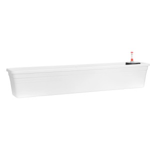 Fehér Florus Mediterran virágláda 100 cm öntözőrendszerrel.