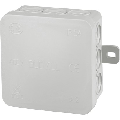 Falon kívüli elosztódoboz 70 mm x 70 mm szürke IP54